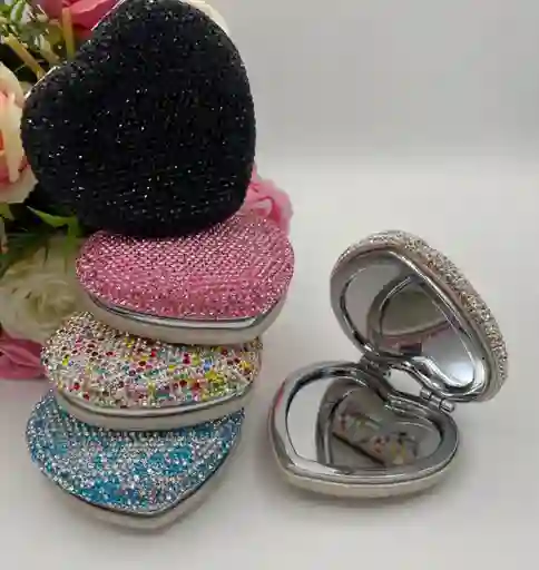 Espejo Forma De Corazón Para Bolso Maquillaje
