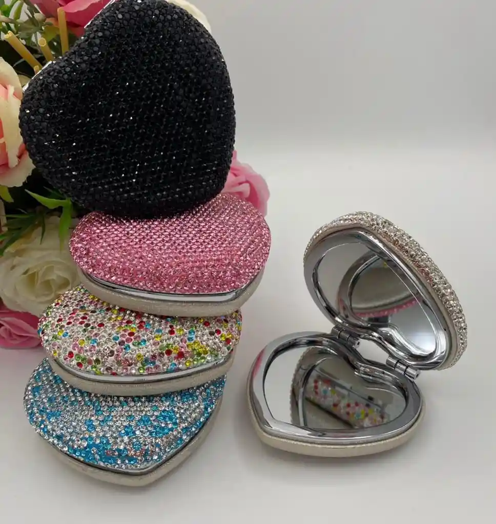Espejo Forma De Corazón Para Bolso Maquillaje