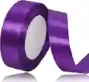 Cinta Liston De Tela Lisa Satinada Color Morado 2,5cm X2 Metros