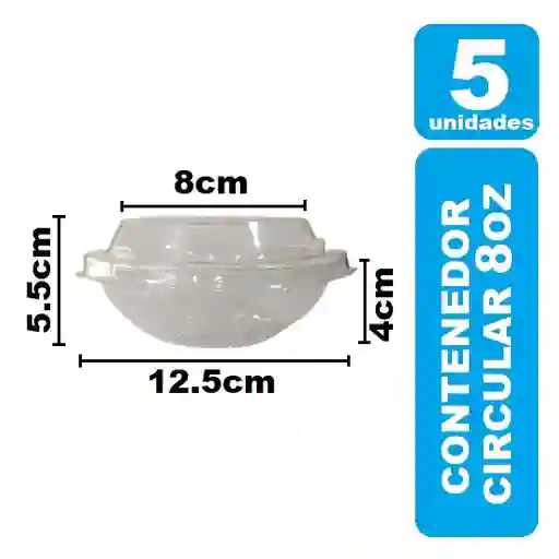 Contenedor Circular Multifuncional 8oz X 5und