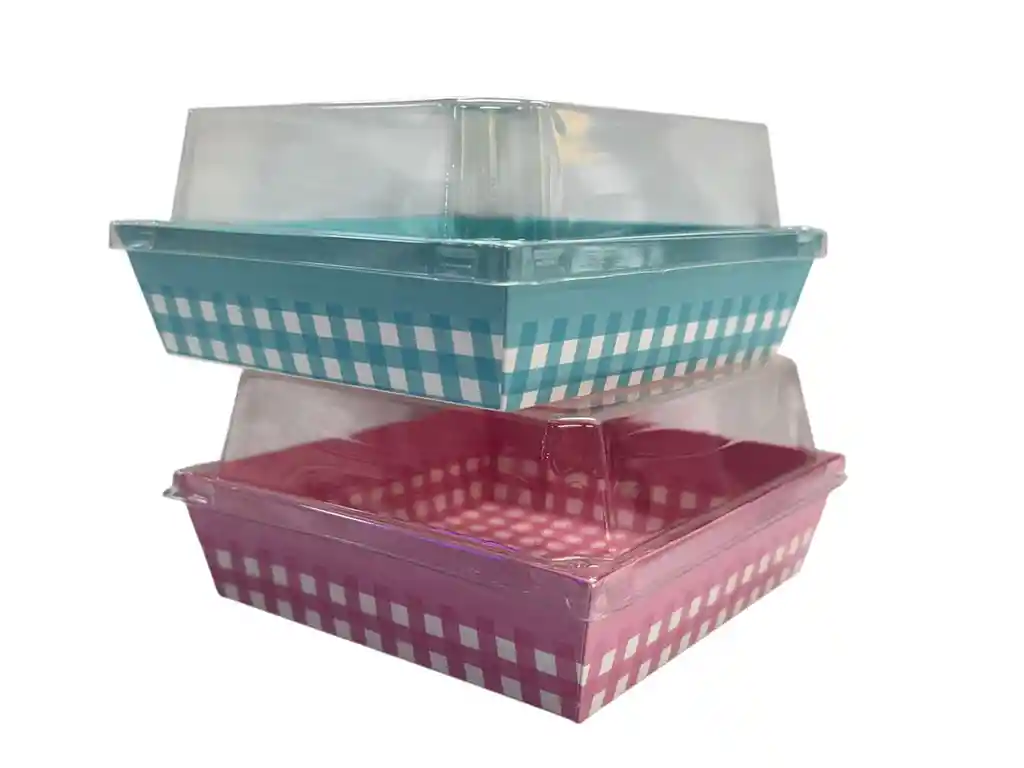 Caja Cuadrada Acetato Base Cartón