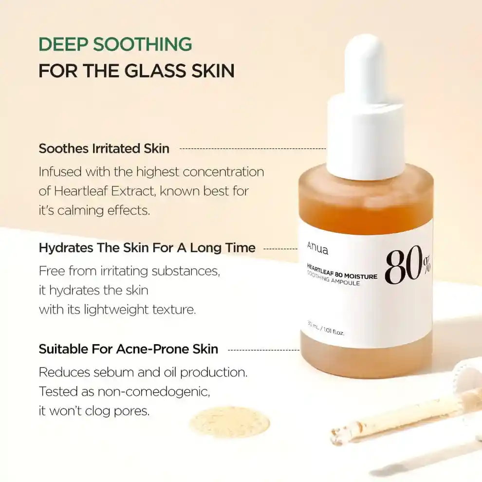 Serum Calmante E Hidratante Anua Heartleaf 80% Moisture Soothing Ampoule 30ml