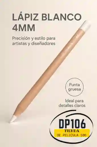 Lápiz Blanco Punta Gruesa 4 Mm