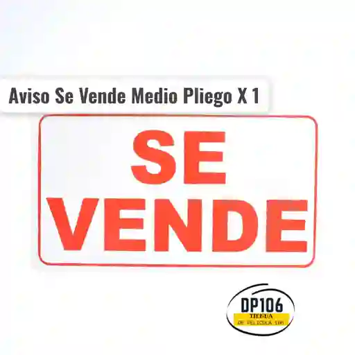 Aviso Se Vende Medio Pliego X 1