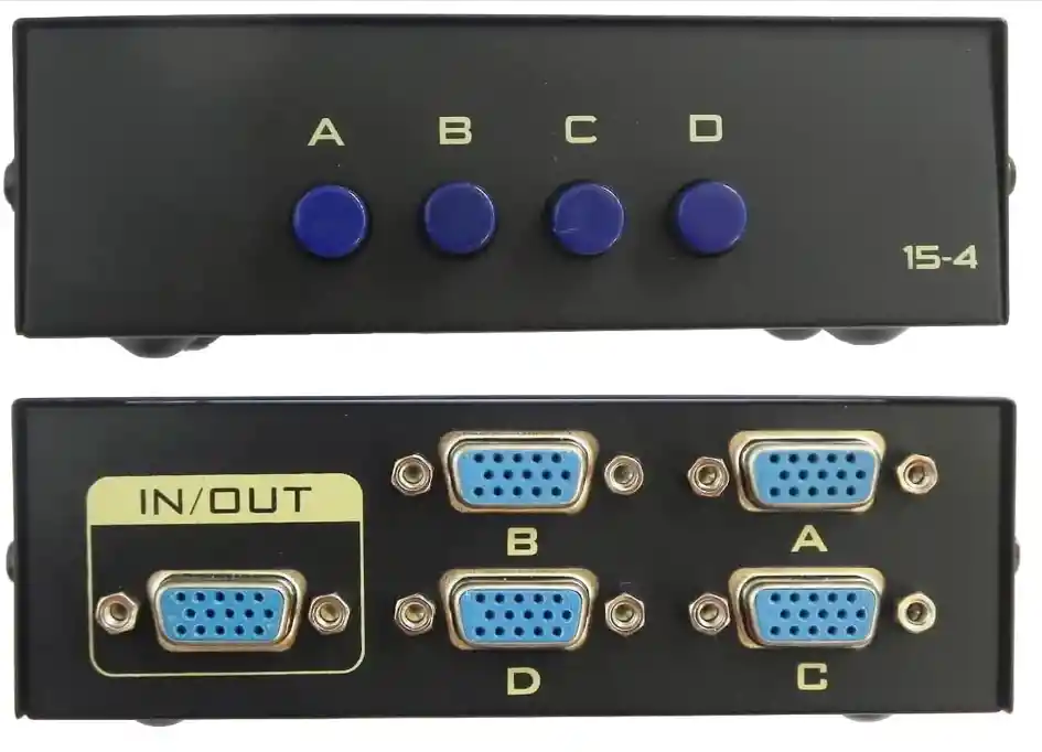 Switch Vga 4×1 De Puertos Conmutable