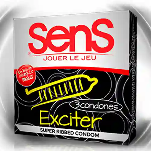 Condones X 3 Sens Exciter Preservativo Latex Condon Premium Frances