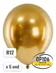 Bomba / Globos Dorado X 5 Und