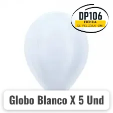 Globo Blanco X 5 Und