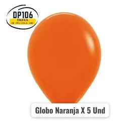 Globo Naranja X 5 Und