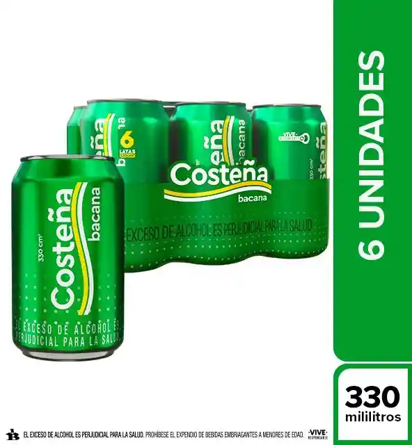 Costeña Bacana Lata 330cc X 6 Unds