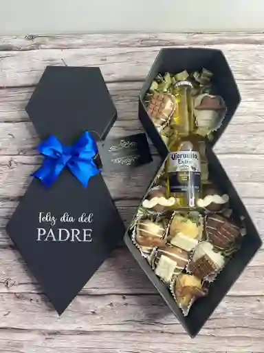 Caja De Lujo Corbata Con Cerveza Coronita Y Fresas Con Chocolate