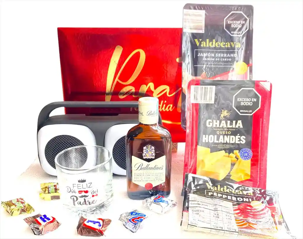 Regalo Especial Con Parlante Y Whisky Ballantines - Regalo Feliz Cumpleaños - Regalo Feliz Dia