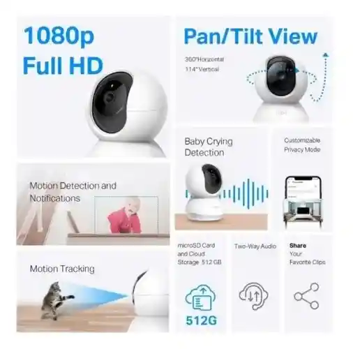 Combo Cámaras Tp-link Tapo C200 2u + 2 Micro Sd 64gb