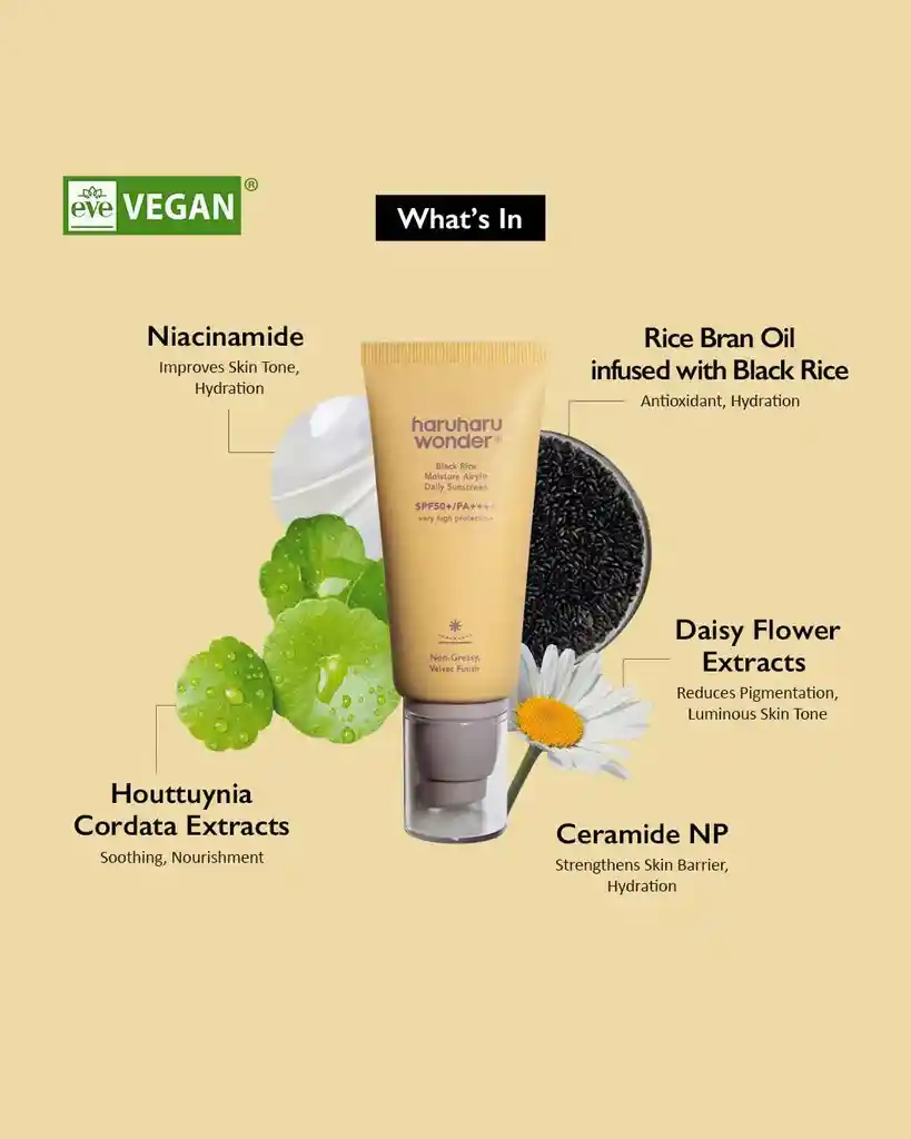 Haruharu Wonder Black Rice Moisture Airyfit Daily Sunscreen Spf50+ Pa++++ Protector Solar