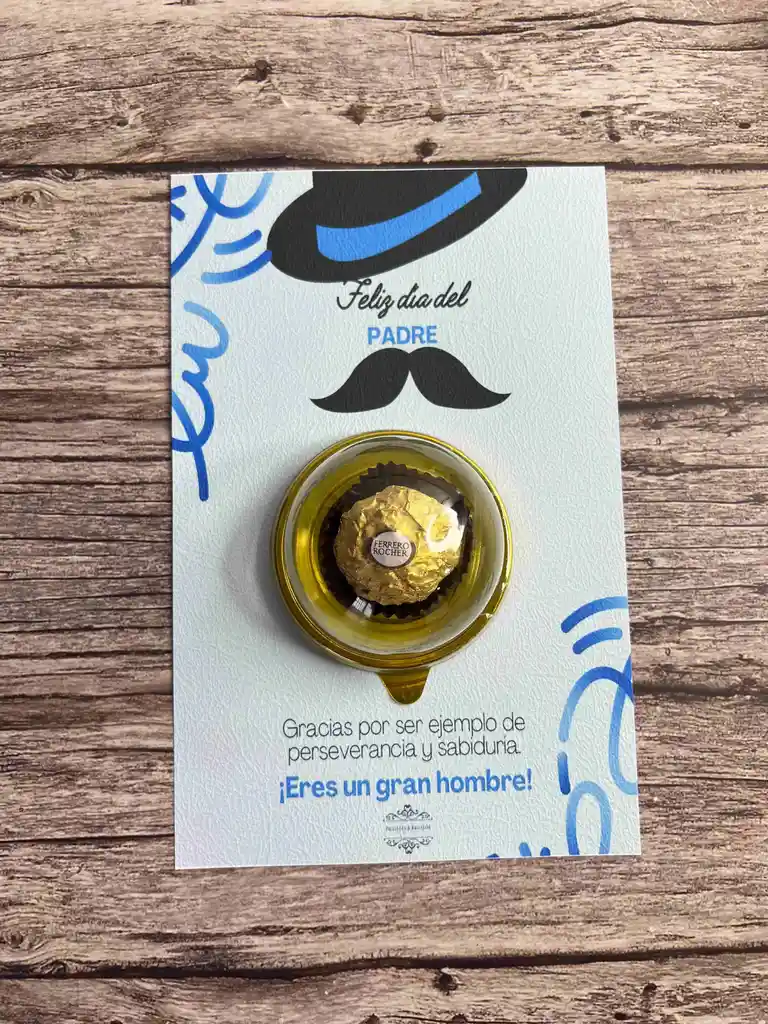 Tarjeta Especial De Padres Con Chocolate Ferrero Rocher