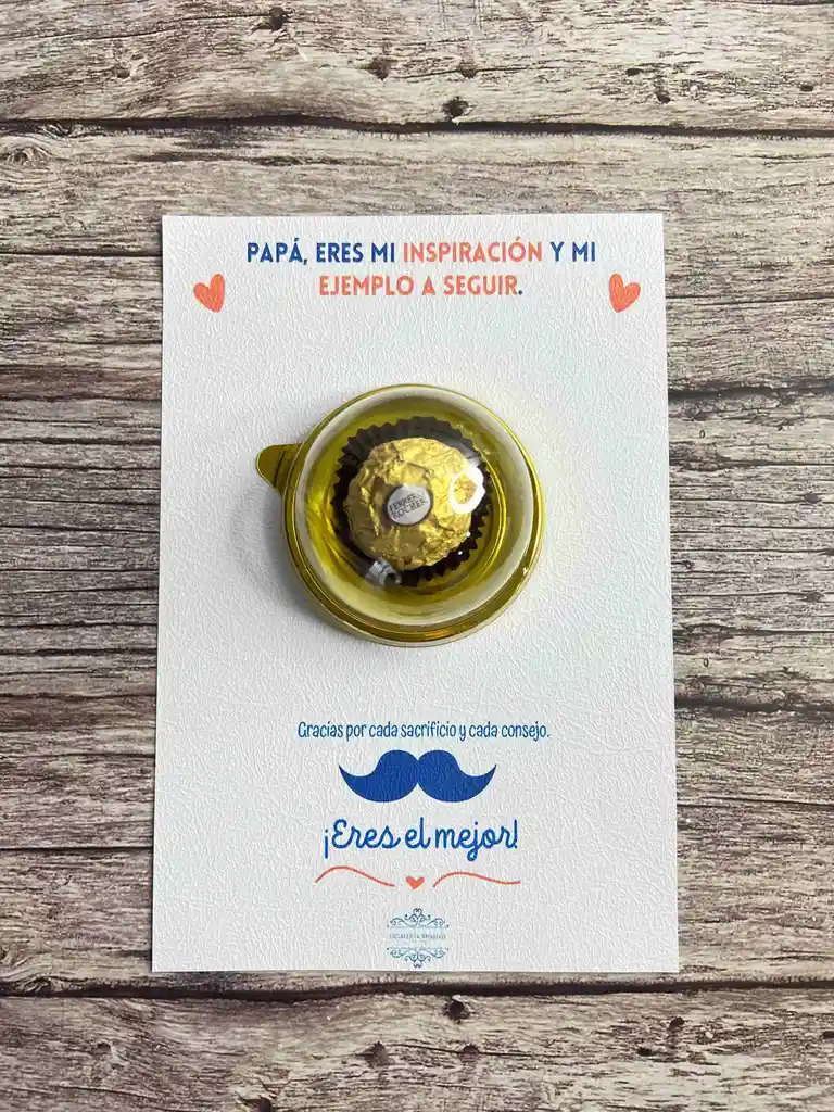 Tarjeta Especial De Padres Con Chocolate Ferrero Rocher