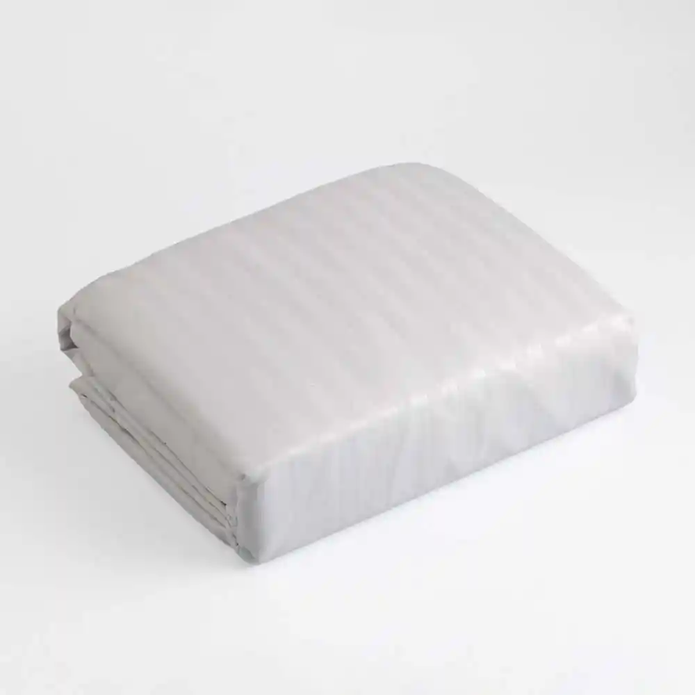 Juego De Sabanas Expressions Rayas Sateen Queen 160x190cm Blanco