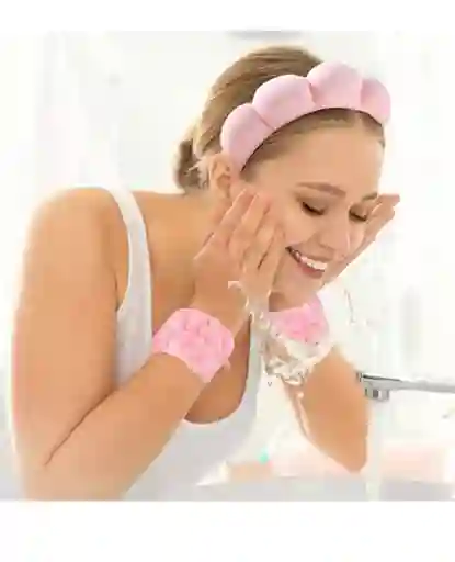 Duo Diadema Y Muñequeras Para Lavar Rostro