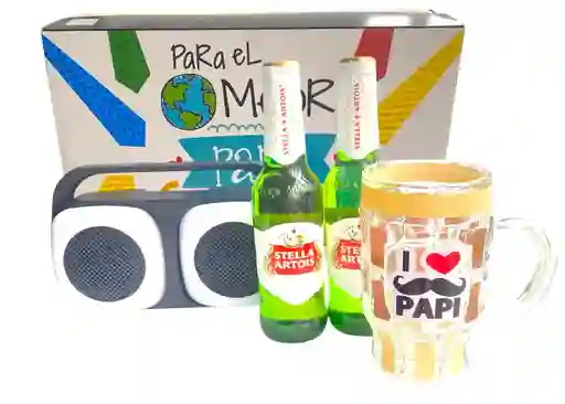 Regalo Especial Dia Del Padre Con Parlante Y Cerveza Stella Artois Para Papà - Para El Mejor Papà Del Mundo Ref 20