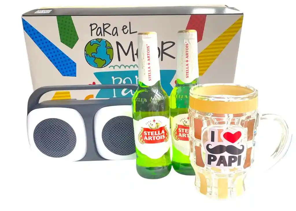 Regalo Especial Dia Del Padre Con Parlante Y Cerveza Stella Artois Para Papà - Para El Mejor Papà Del Mundo Ref 20