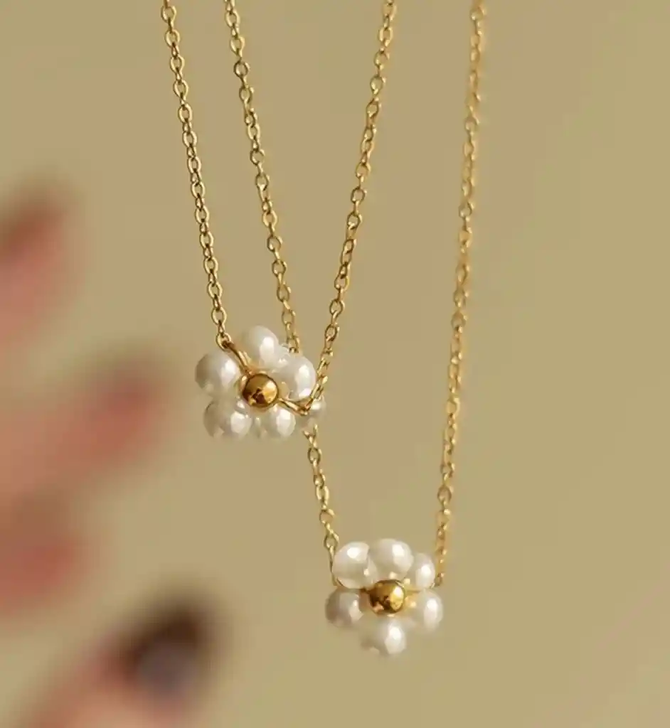 Cadena Flor De Perlas