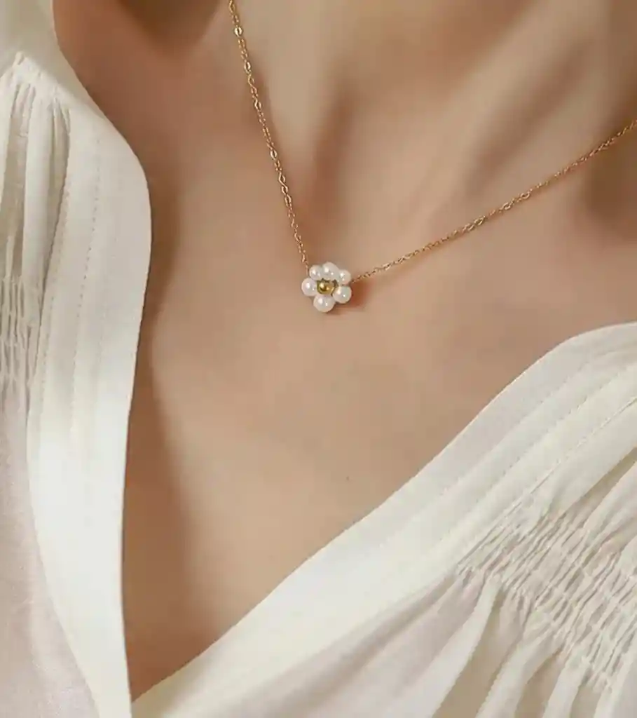 Cadena Flor De Perlas