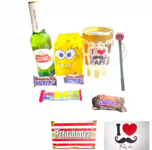 Regalo Especial Dia Del Padre Con Cerveza Stella, Calcetines Y Jarron - Para El Mejor Papà Del Mundo Ref 22
