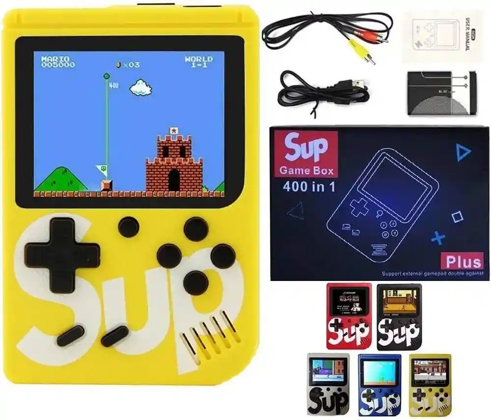Consola Juego Portatil Viaje Puente Festivo Atari Sup Game Box 400 Juegos Retro Pila Bateria Recargable