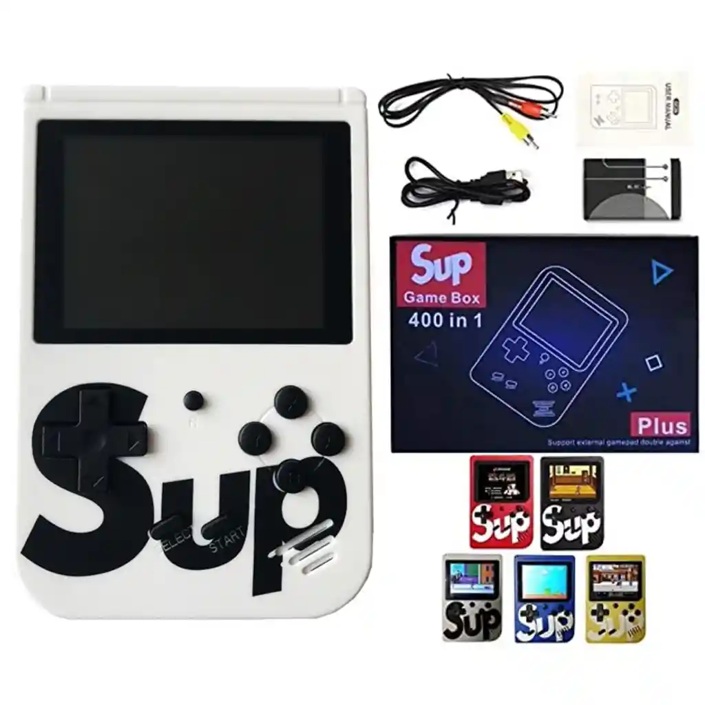 Consola Juego Portatil Viaje Puente Festivo Atari Sup Game Box 400 Juegos Retro Pila Bateria Recargable