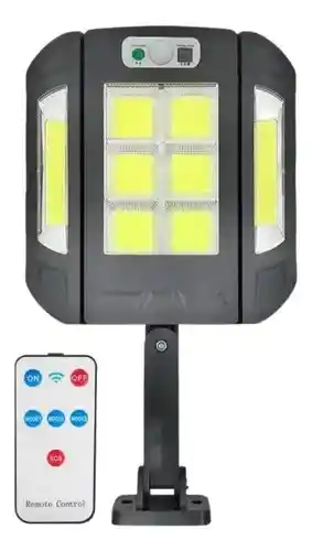 Lampara Reflector Solar Plegable T02 Control Remoto Y Sensor Carcasa Negro Luz Blanca 110v