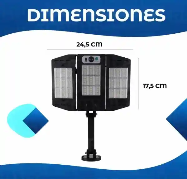 Lampara Reflector Solar Plegable T02 Control Remoto Y Sensor Carcasa Negro Luz Blanca 110v