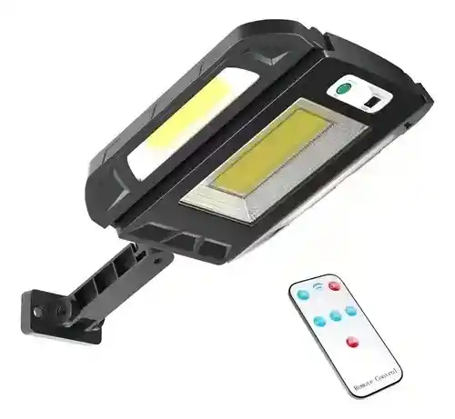 Lampara Reflector Solar Plegable T02 Control Remoto Y Sensor Carcasa Negro Luz Blanca 110v