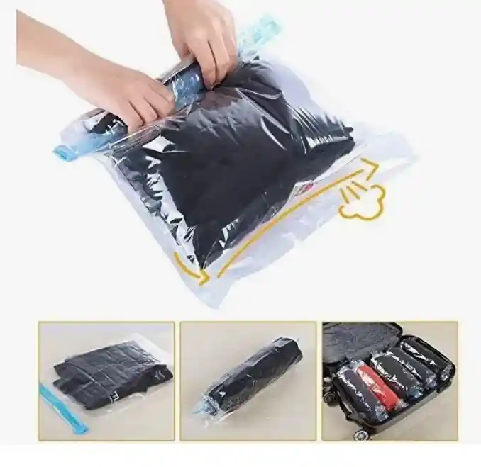 6 Bolsas Ahorradora De Espacio O De Empaque Al Vacio 70x50