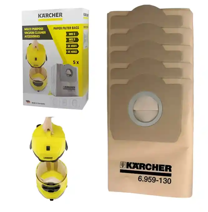 Bolsas Para Aspiradora Karcher Wd1 - 5 Unidades