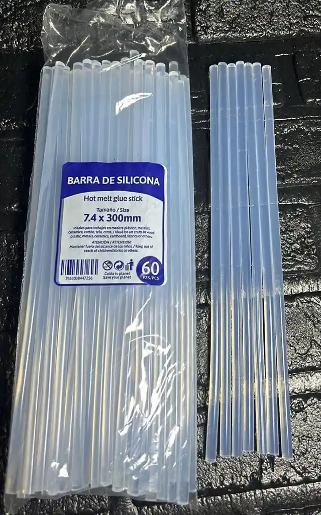 Silicona Barra Delgada 30cm X60 Unidades