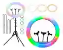 Aro De Luz 56cm Luces Rgb + Calidas, Incluye Tripode