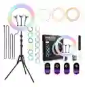 Aro De Luz 56cm Luces Rgb + Calidas, Incluye Tripode