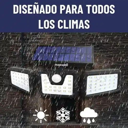 Lampara Foco Led Solar Exterior Sensor Movimiento 3 Direcciones