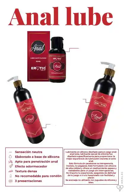 Lubricante Anal Silicona Easy Anal Lube 30ml