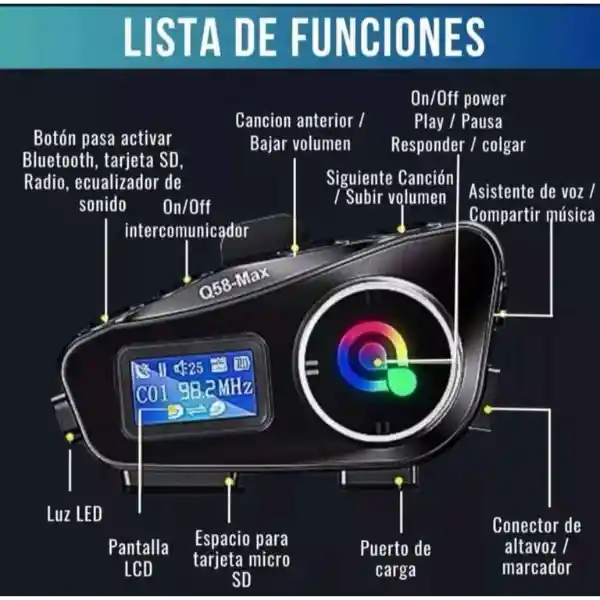 🏍️🔊 Q58 Max Intercom: ¡comunicación En Movimiento Y Máxima Seguridad! 🚀🔈