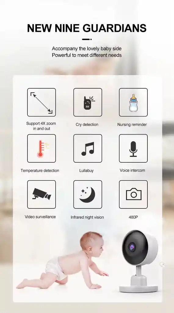Monitor De Seguridad Para Bebé Nuevo Blanco