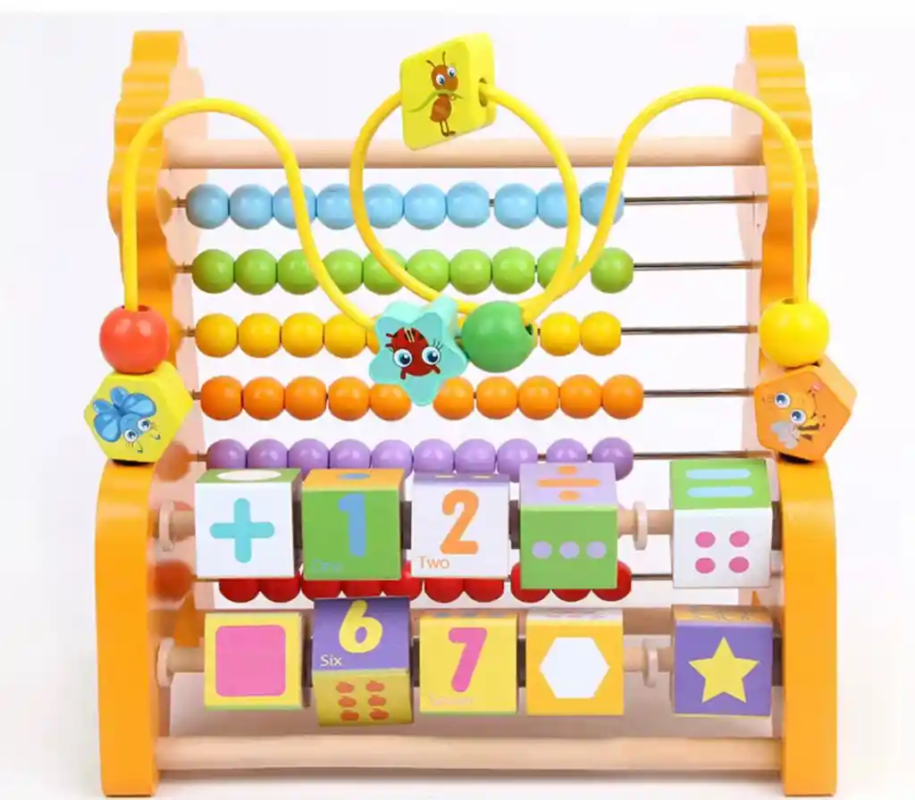 Juguete Abaco 3 En 1 Montessori Con Laberinto Y Matemático