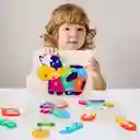 Rompecabezas Montessori Con Numeración 10 Fichas Escavadora