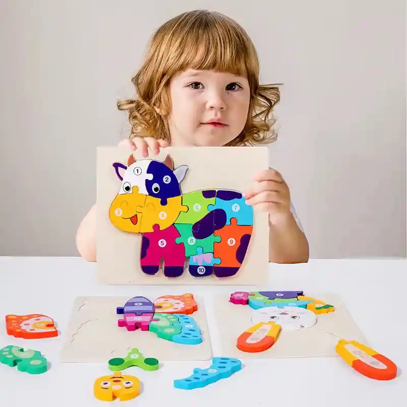 Rompecabezas Montessori Con Numeración 10 Fichas Dinosaurio