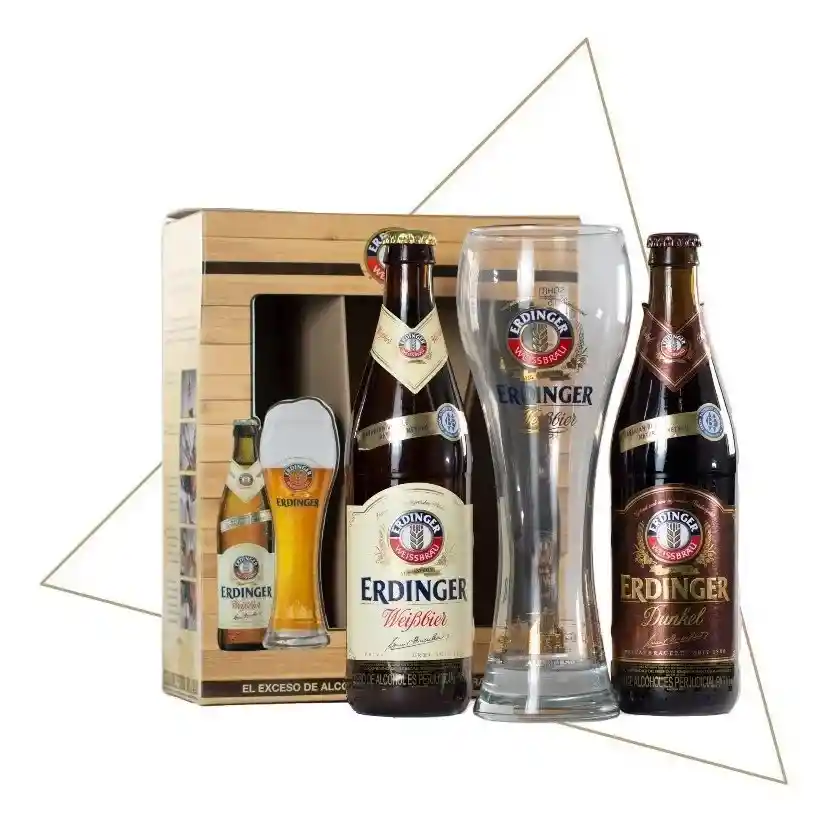 Estuche De Erdinger Cerveza Alemana + Vaso