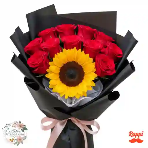 Rosas Y Girasol Luminoso
