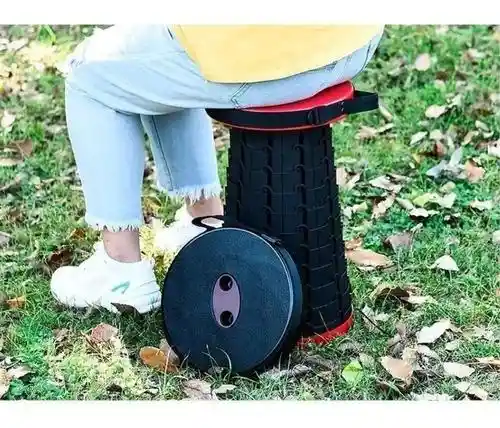 Silla Plegable Redonda Butaca Retráctil Resiste 130 Kg