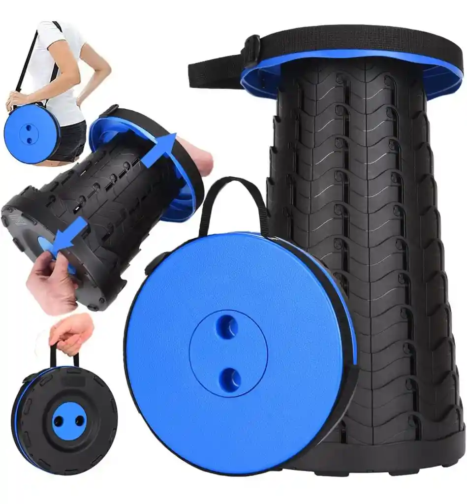 Silla Plegable Redonda Butaca Retráctil Resiste 130 Kg