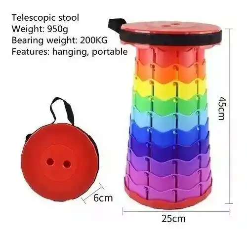 Silla Plegable Redonda Butaca Retráctil Resiste 130 Kg