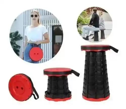 Silla Plegable Redonda Butaca Retráctil Resiste 130 Kg